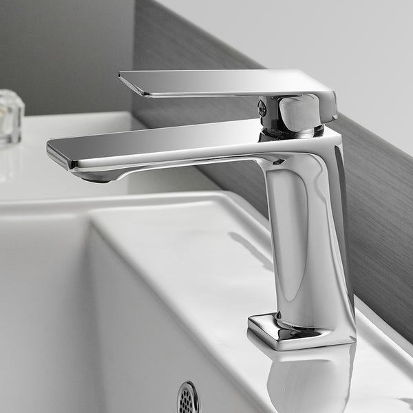 Upgrade your bathroom with the Single Handle Mixer Tap, made with solid brass and a choice of five elegant finishes.  This beautiful faucet is easy to install and provides a luxurious experience every time you use it. Enjoy its quiet close feature, which prevents splashing and reduces sound.